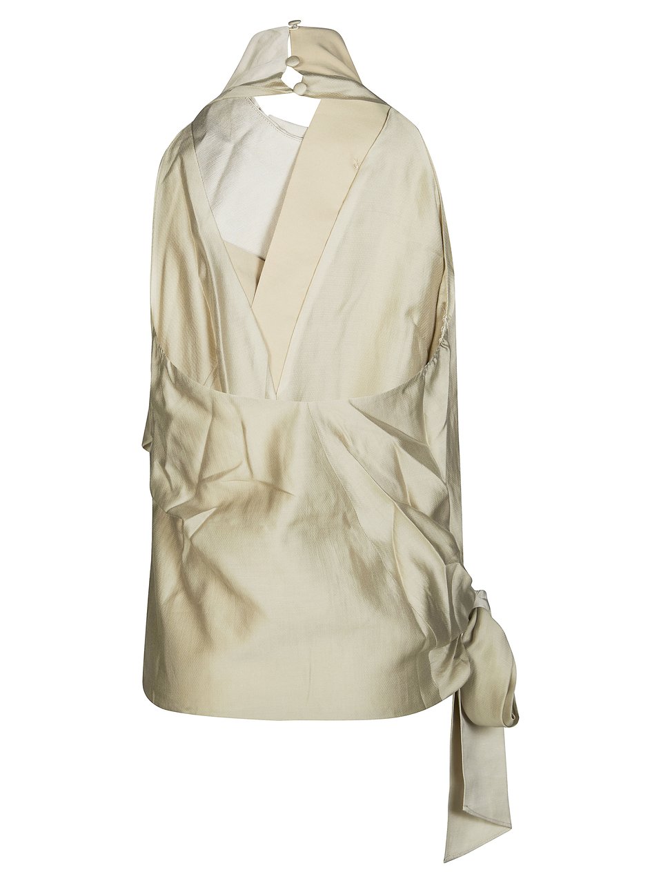 Entire Studios Draped Asymmetrical Neckline Fluid Top Neutraal