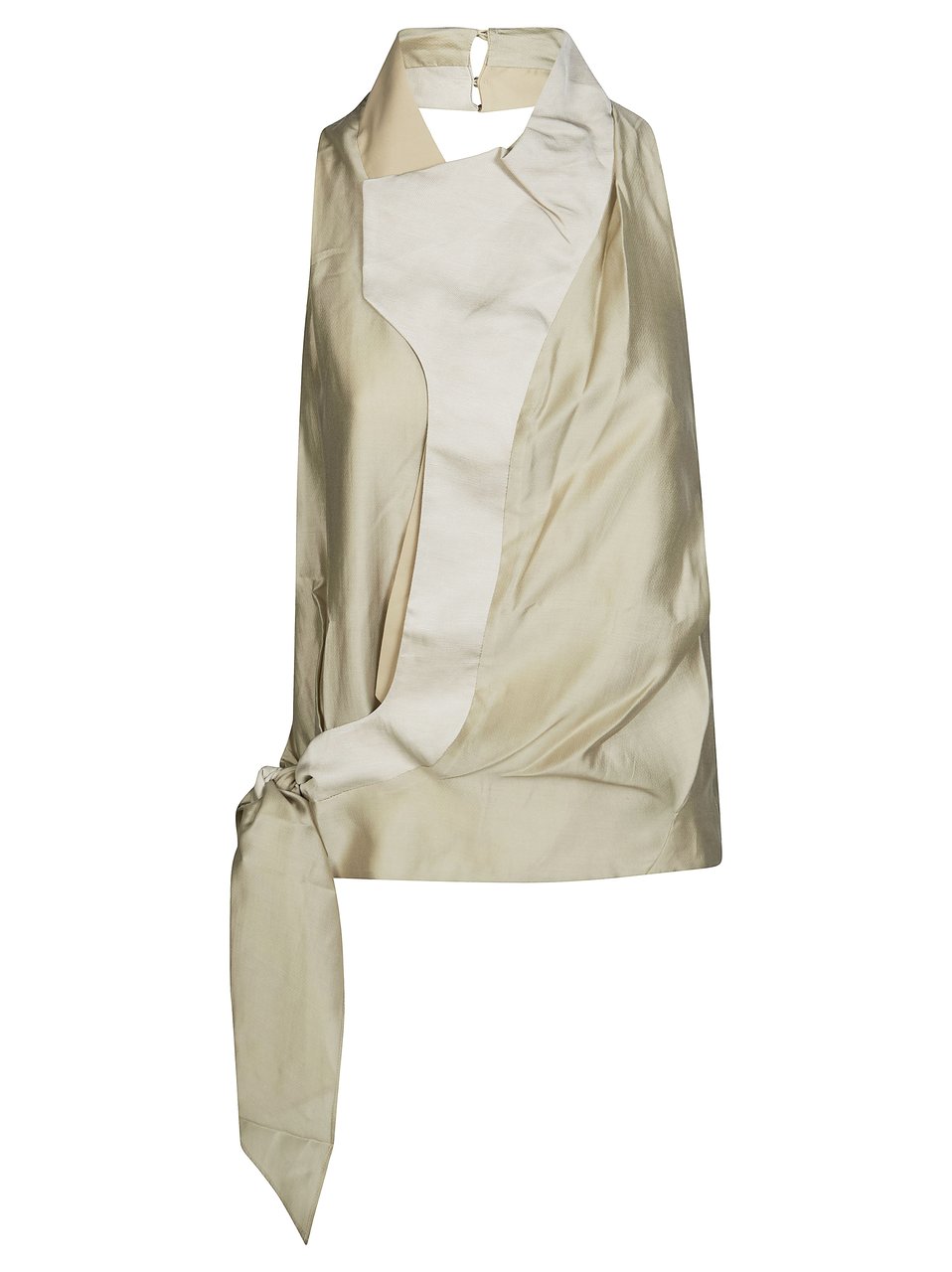 Entire Studios Draped Asymmetrical Neckline Fluid Top Neutraal
