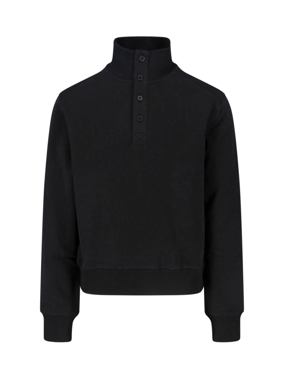 Entire Studios Black Port High-Collar Cotton Sweatshirt Zwart