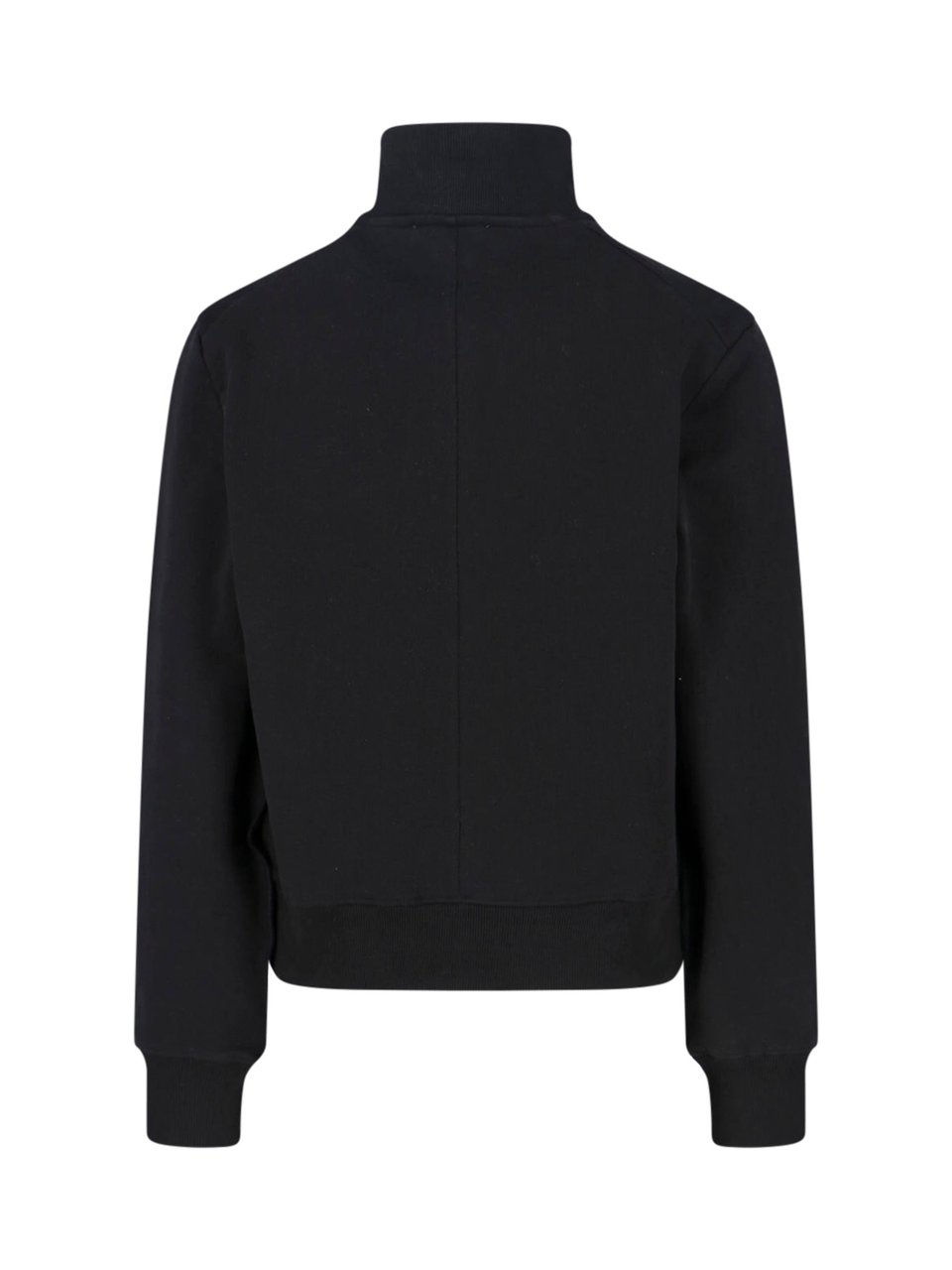 Entire Studios Black Port High-Collar Cotton Sweatshirt Zwart