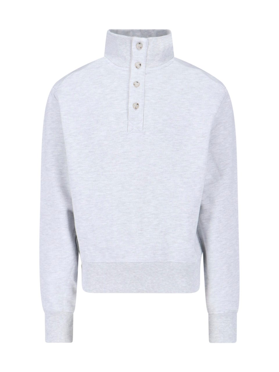 Entire Studios Grey Port High-Collar Cotton Sweatshirt Grijs