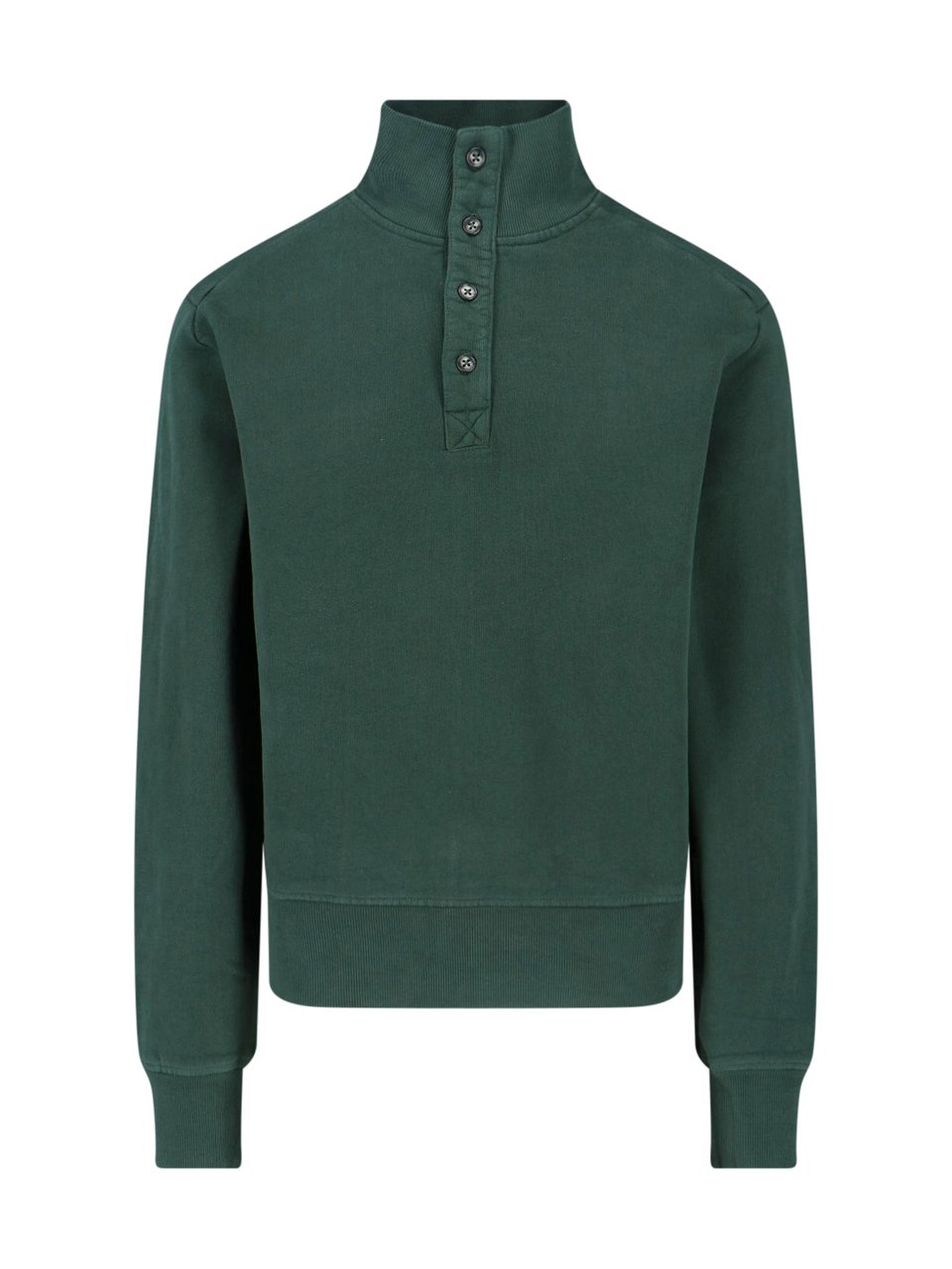 Entire Studios Green Port High-Collar Cotton Sweatshirt Groen