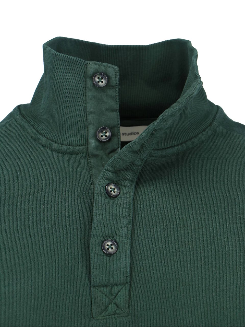 Entire Studios Green Port High-Collar Cotton Sweatshirt Groen