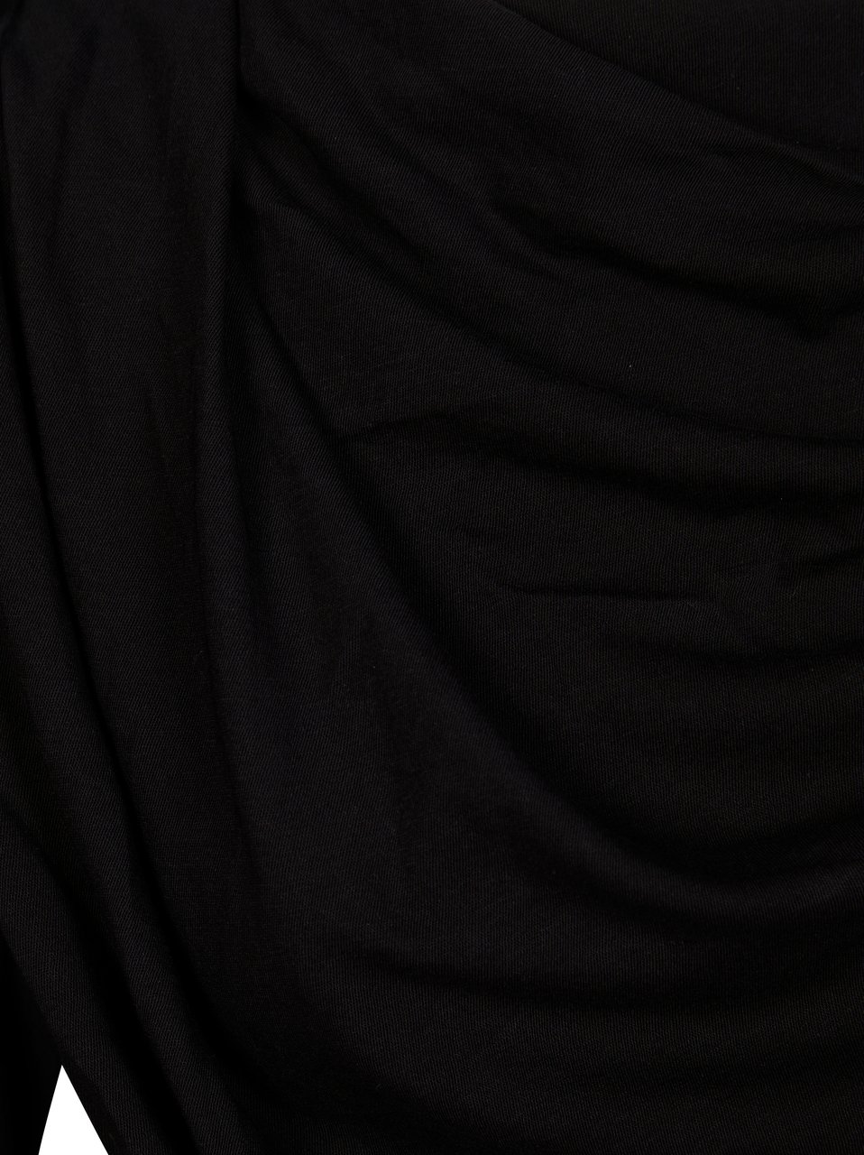 Entire Studios Draped Neckline Fitted Long Sleeve Top Zwart