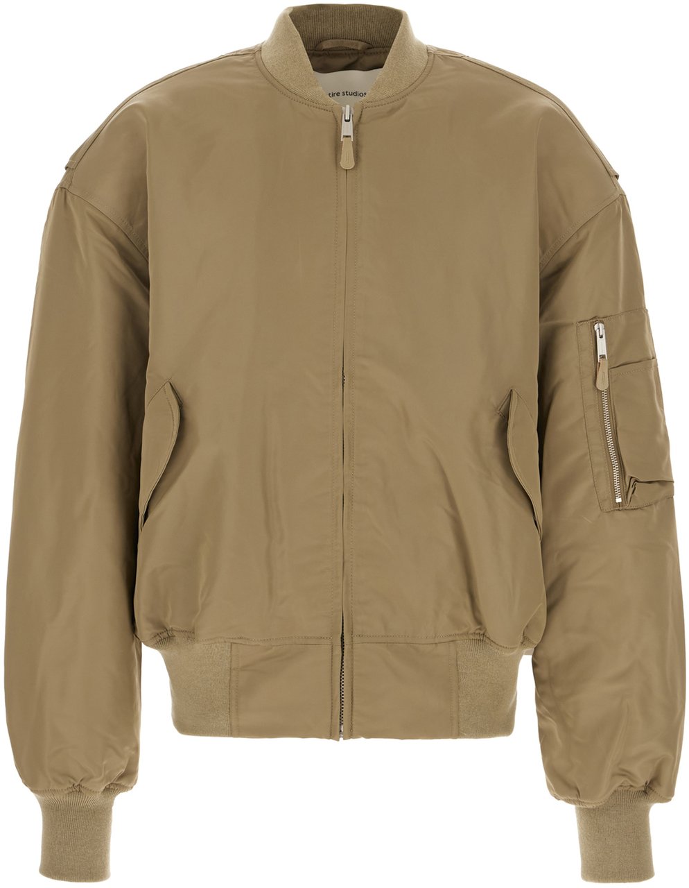 Entire Studios Entire Studios Khaki green nylon padded bomber jacket Groen