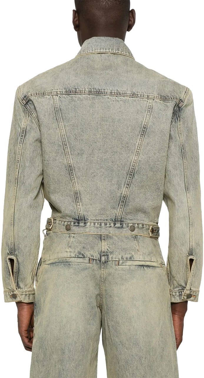 Entire Studios Shrunken Denim Jacket Surface Wave Blauw