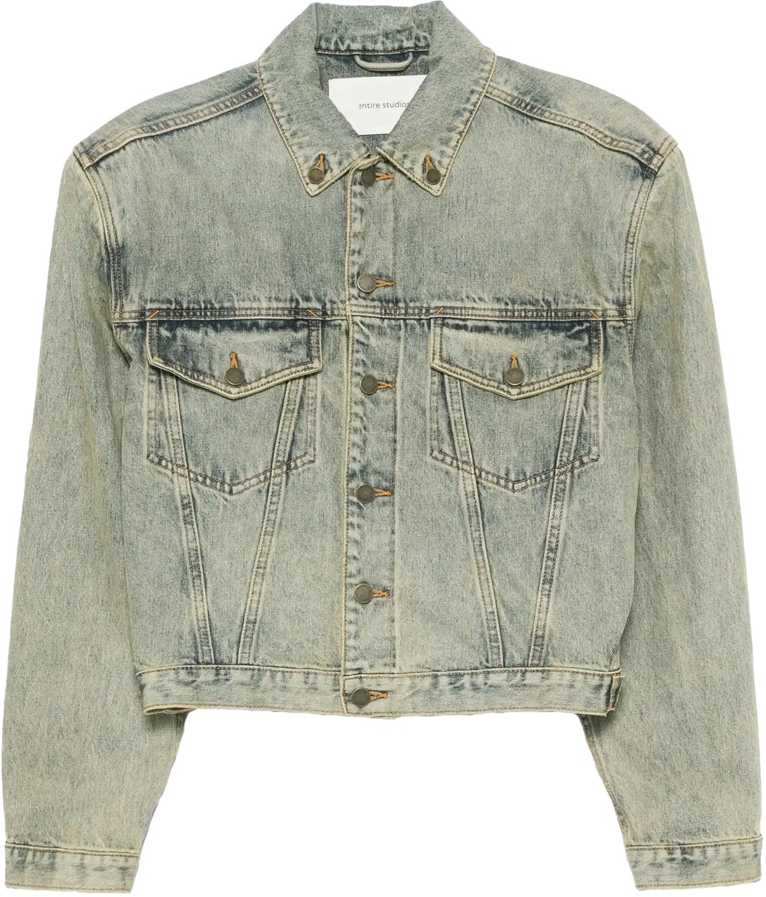 Entire Studios Shrunken Denim Jacket Surface Wave Blauw