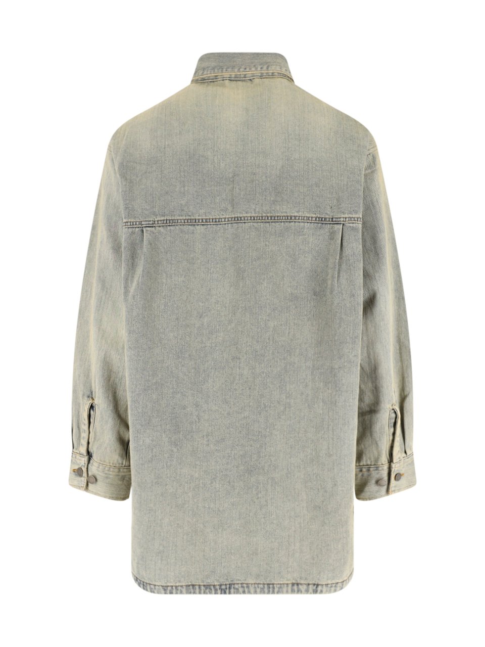 Entire Studios Grey Relaxed Washed Denim Shirt Grijs