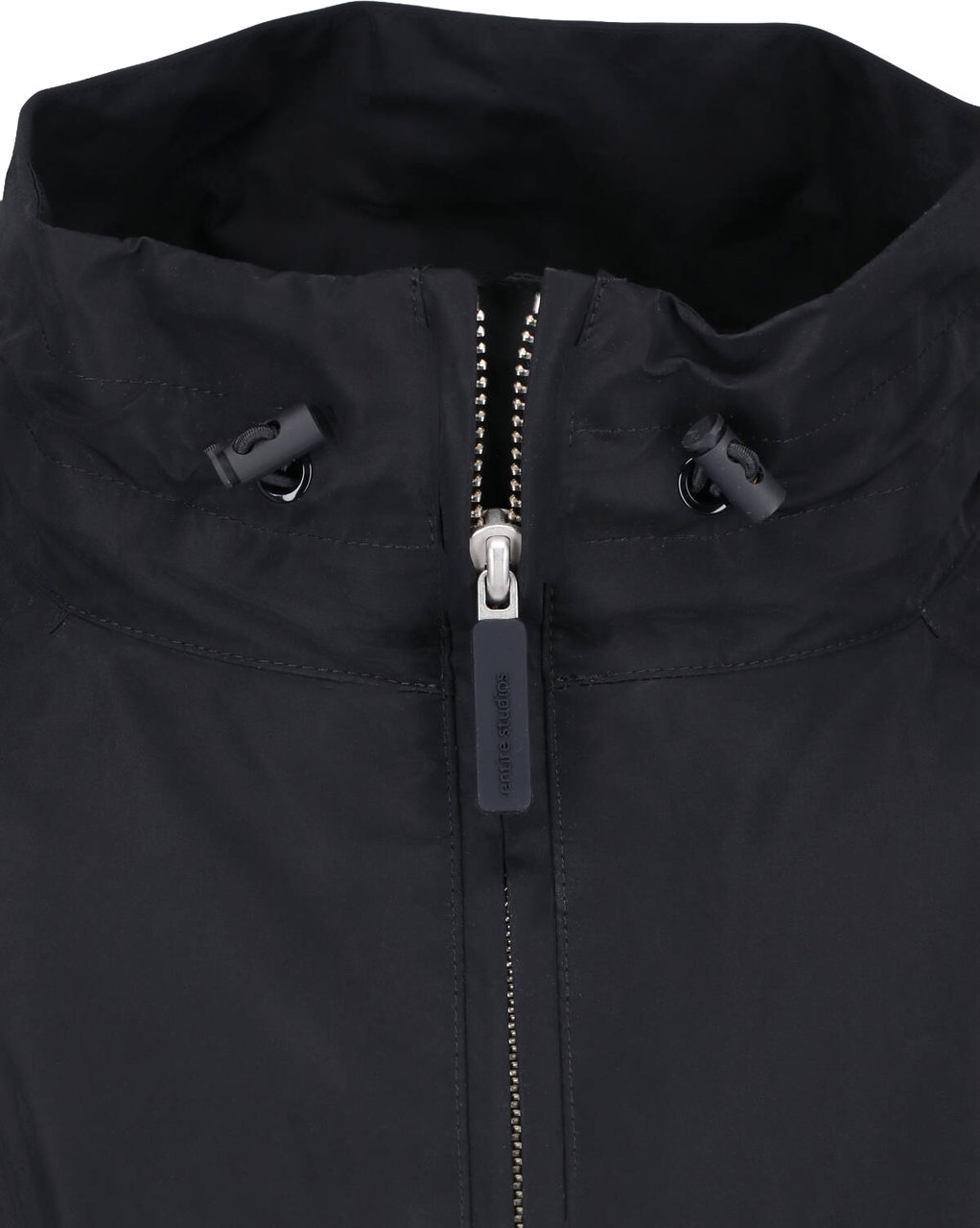 Entire Studios Black Minimalist High Collar Jacket Zwart