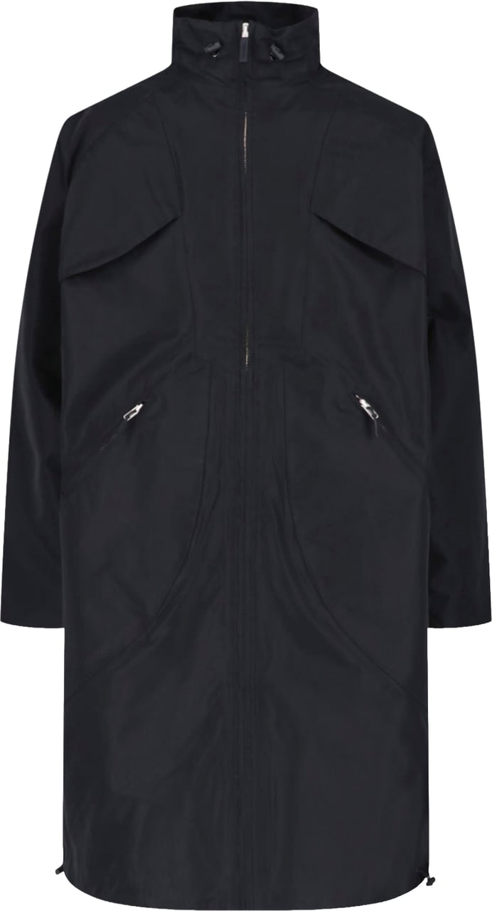 Entire Studios Black Minimalist High Collar Jacket Zwart