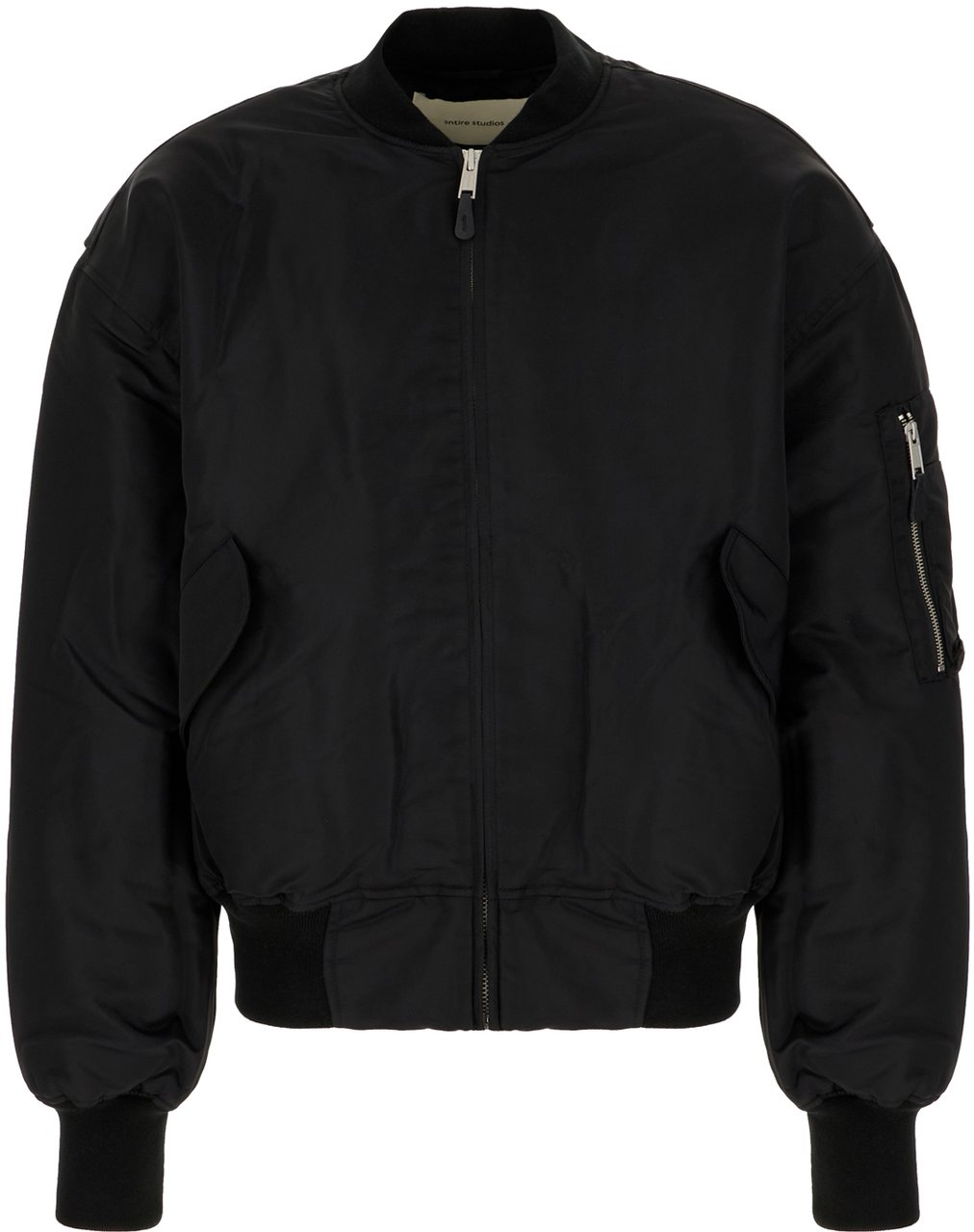 Entire Studios Entire Studios Black nylon padded bomber jacket Zwart
