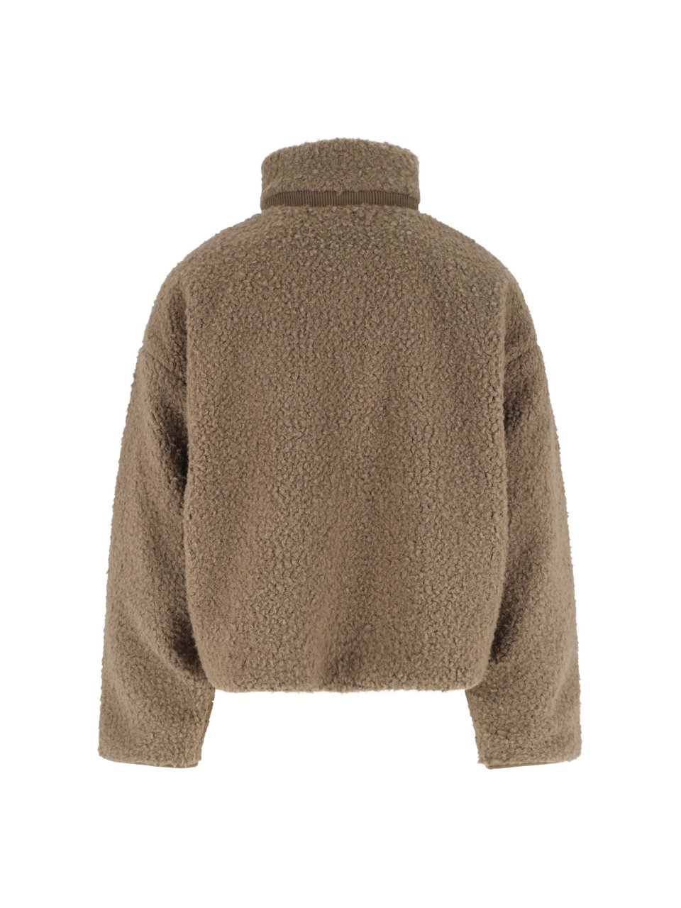 Entire Studios Taupe Cropped Plush Teddy Jacket Bruin