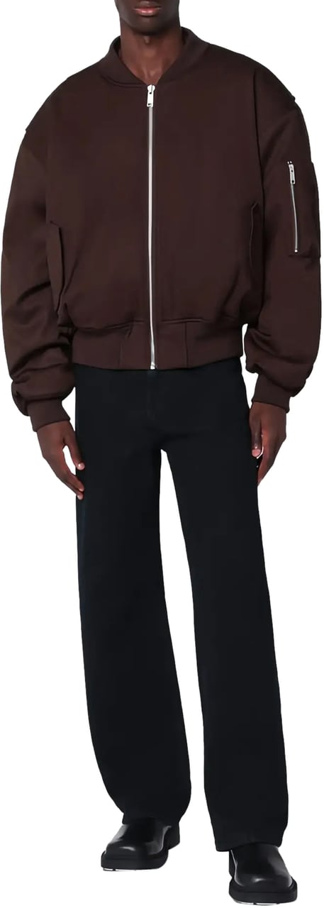 Entire Studios Cropped Broad Bomber Suiting Dark Brown Bruin