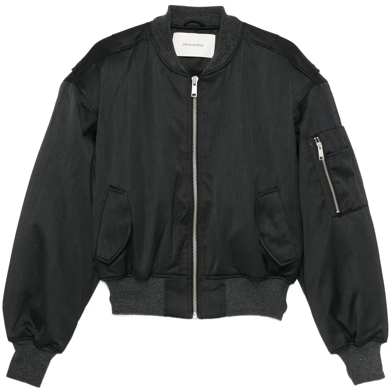 Entire Studios Cropped Broad Bomber Suiting Grey Grijs