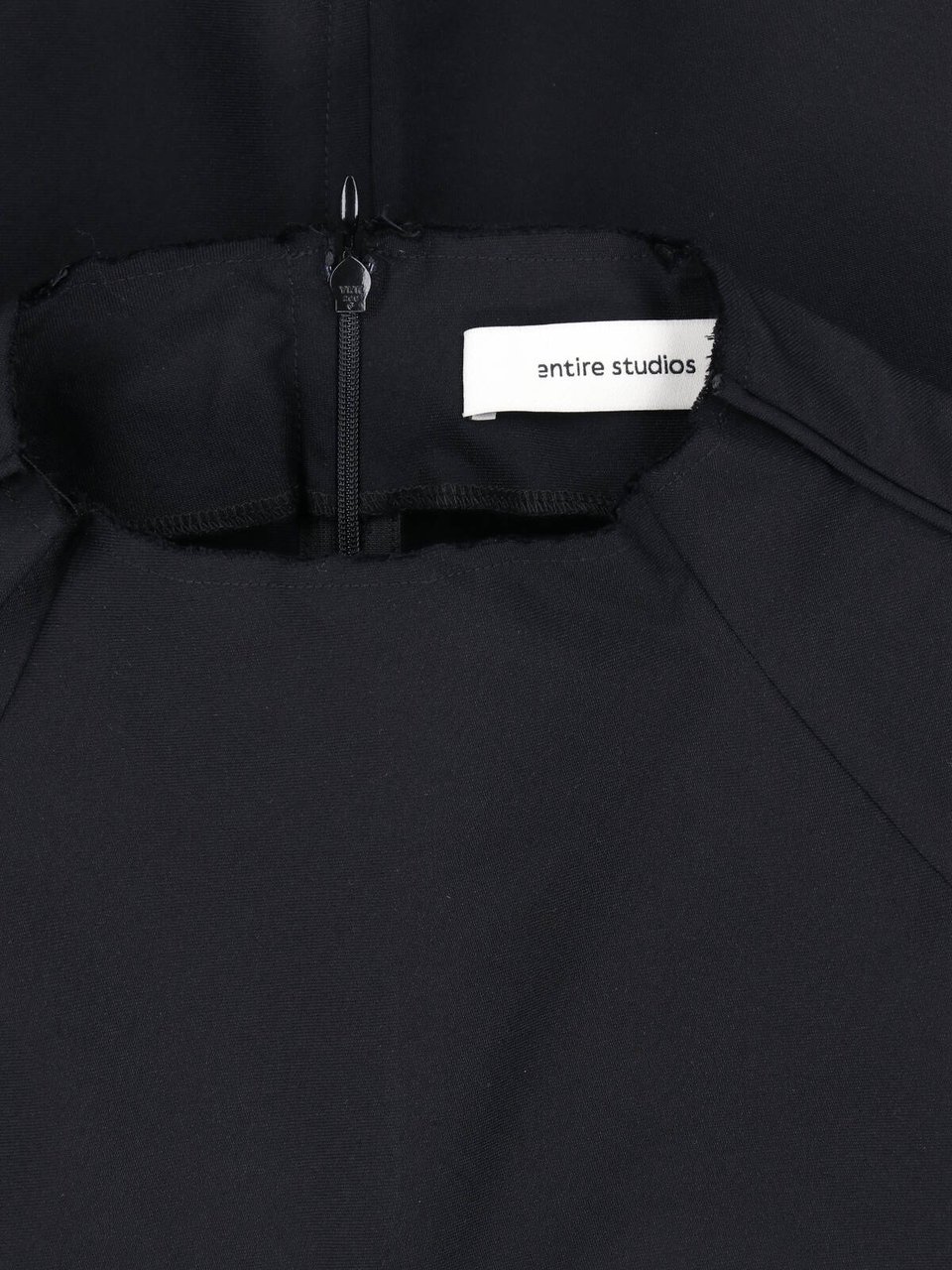 Entire Studios Black High Neck Long-Sleeve Top Zwart