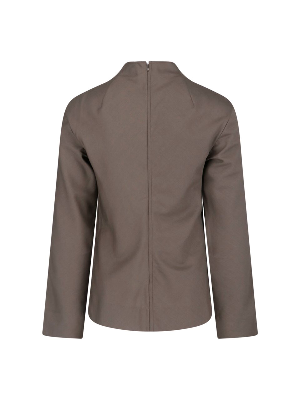 Entire Studios Beige Boxy High Neck Top Neutraal