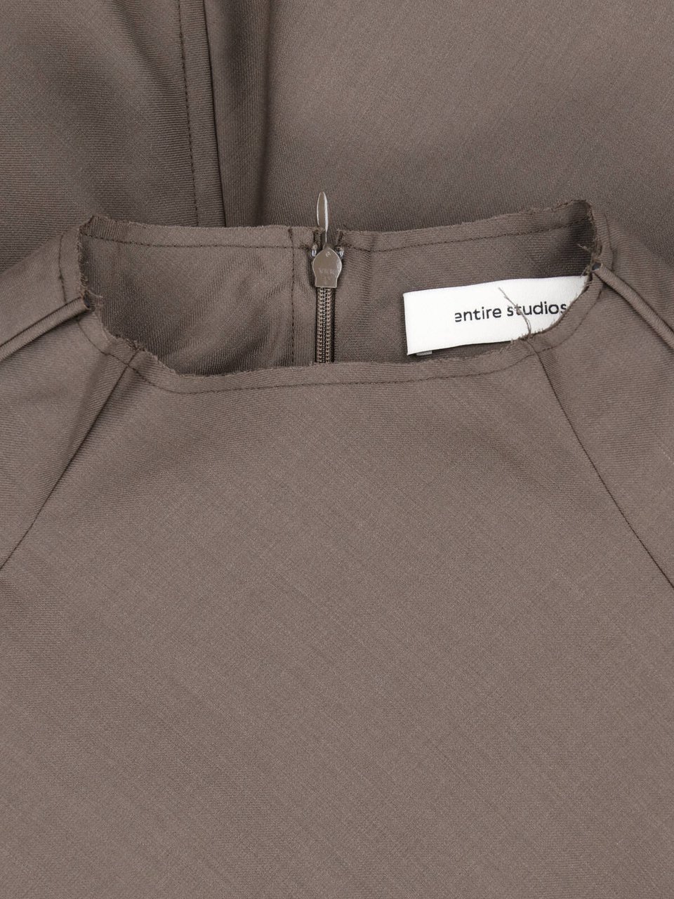 Entire Studios Beige Boxy High Neck Top Neutraal