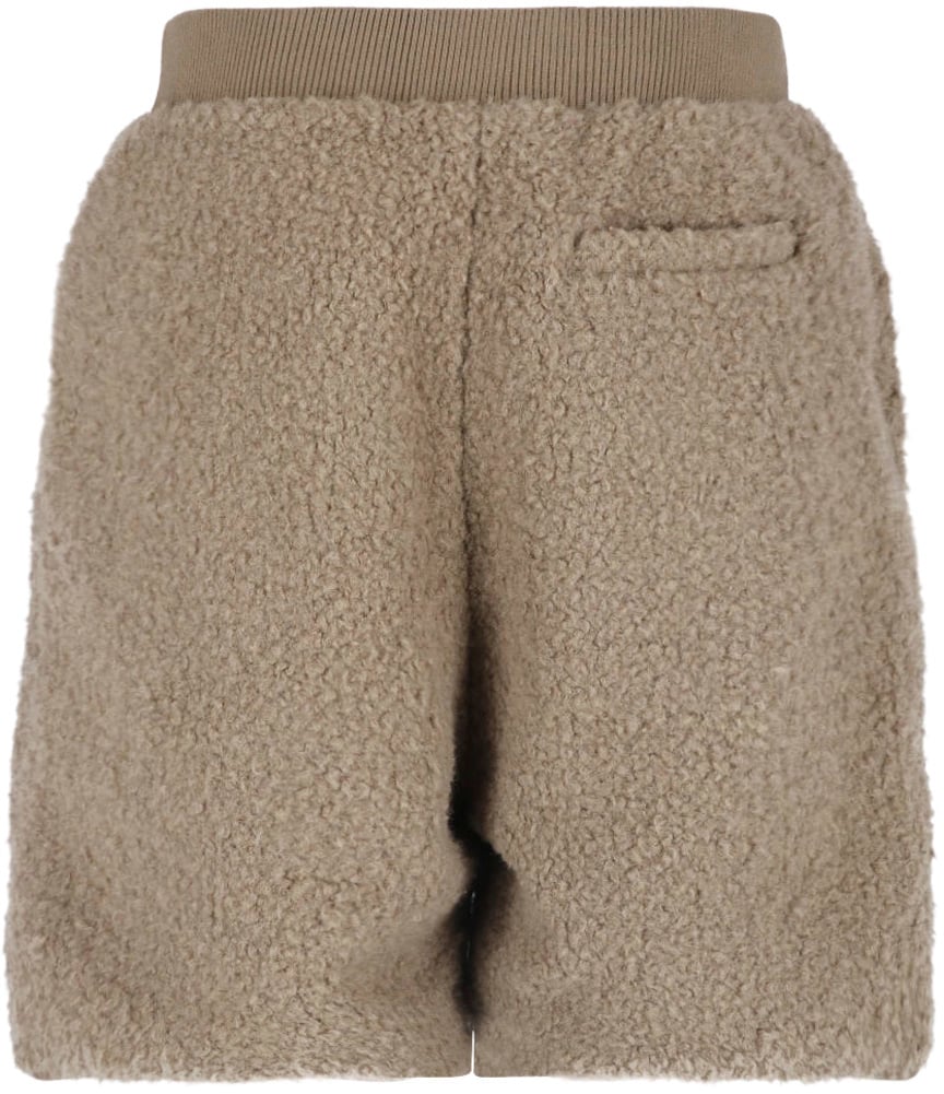 Entire Studios Beige Teddy Fleece Zippered Shorts Neutraal