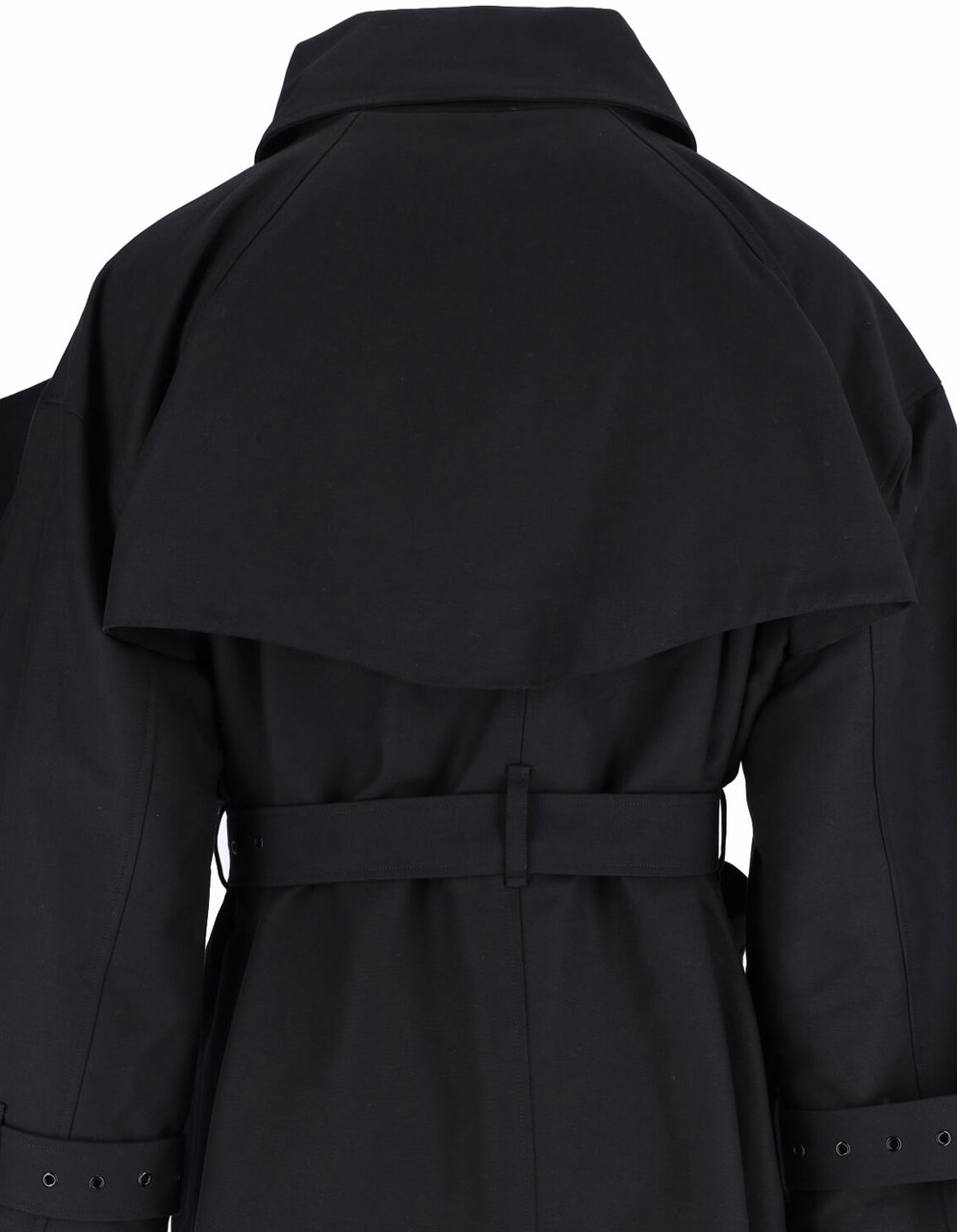 Entire Studios Black Asymmetrical Cape Overlay Jacket Zwart