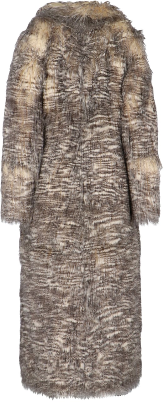 Entire Studios Single-Breasted Faux Fur Coat Neutraal