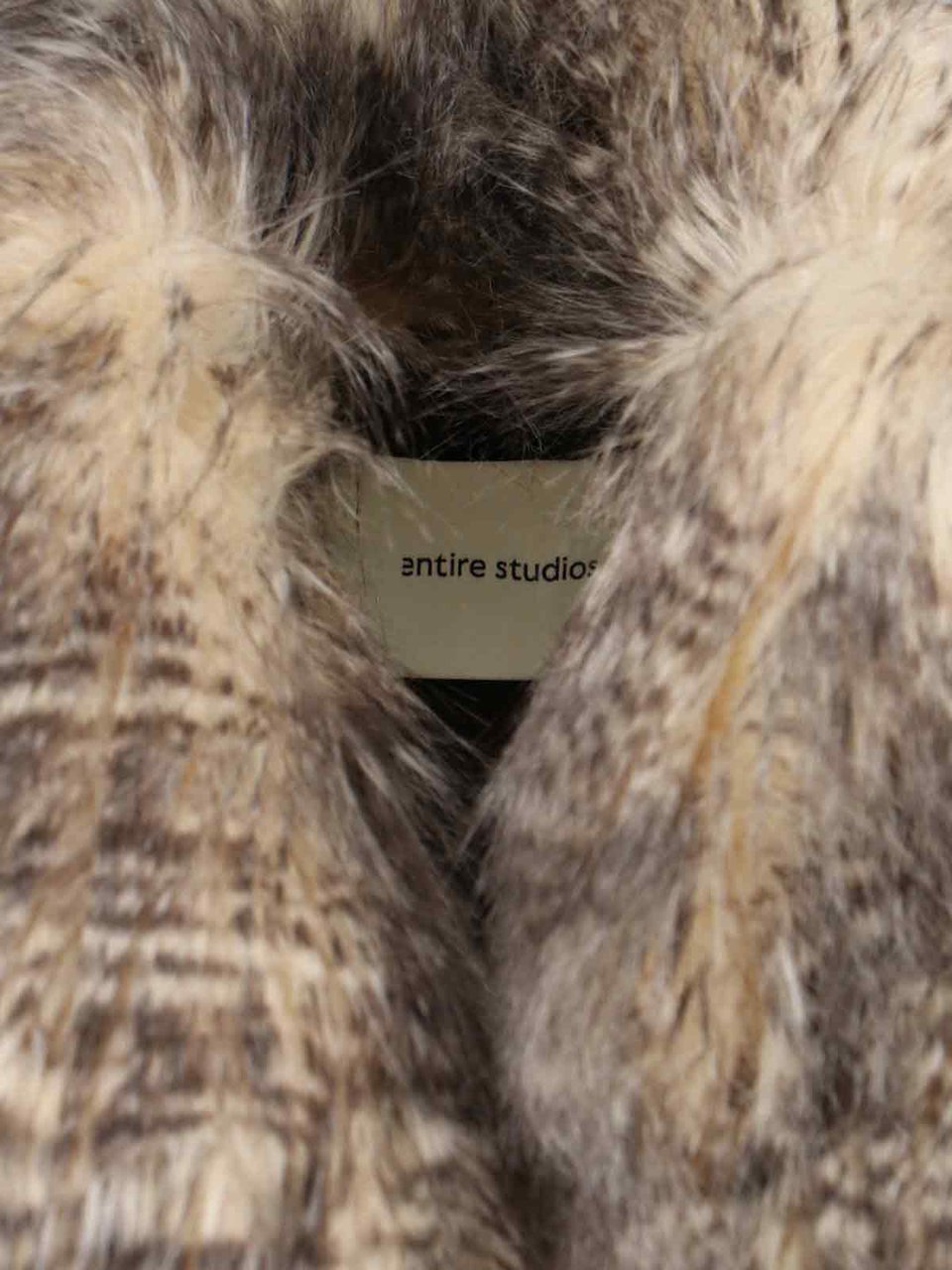 Entire Studios Single-Breasted Faux Fur Coat Neutraal
