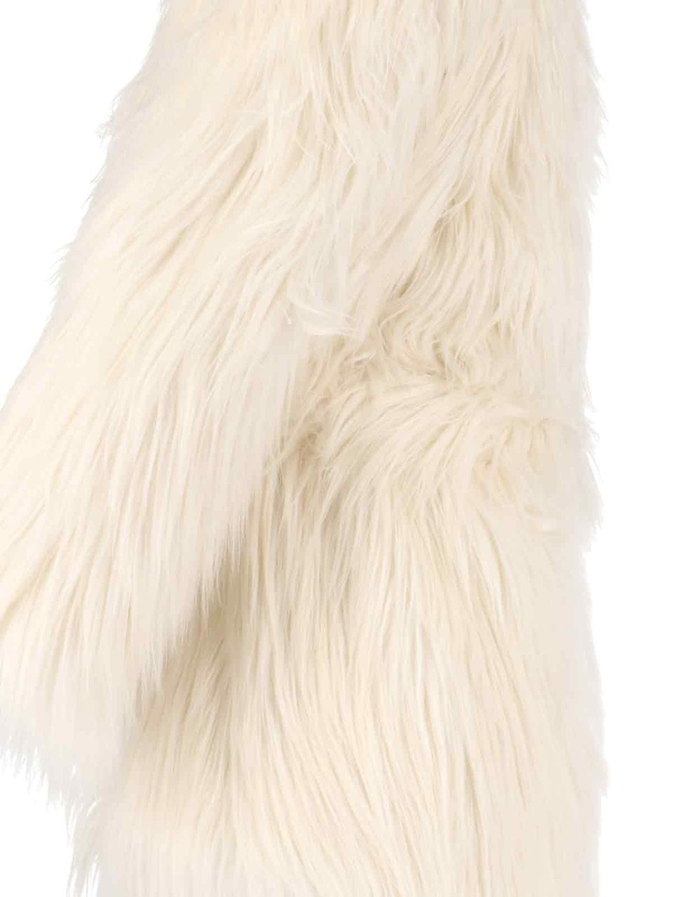 Entire Studios Faux Fur Cream Coat with Adjustable Belt Neutraal