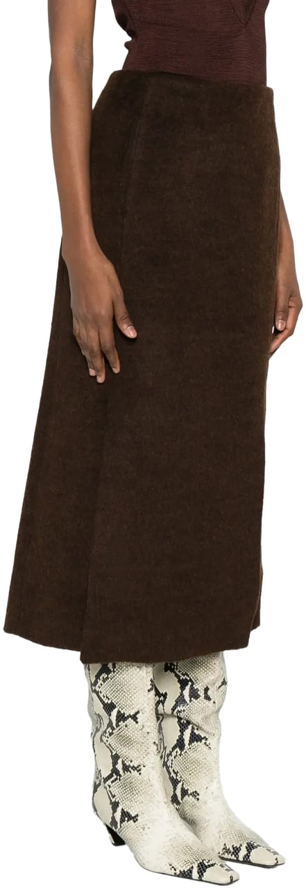 Entire Studios Tailored Midi Skirt Brown Bruin