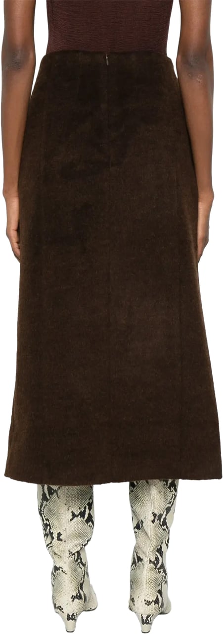 Entire Studios Tailored Midi Skirt Brown Bruin