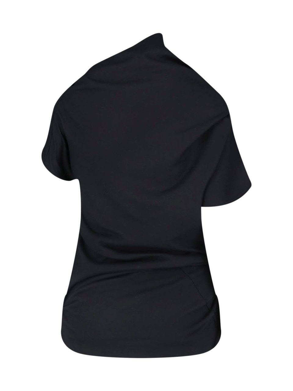 Entire Studios Black Asymmetrical Draped Draped Top Zwart