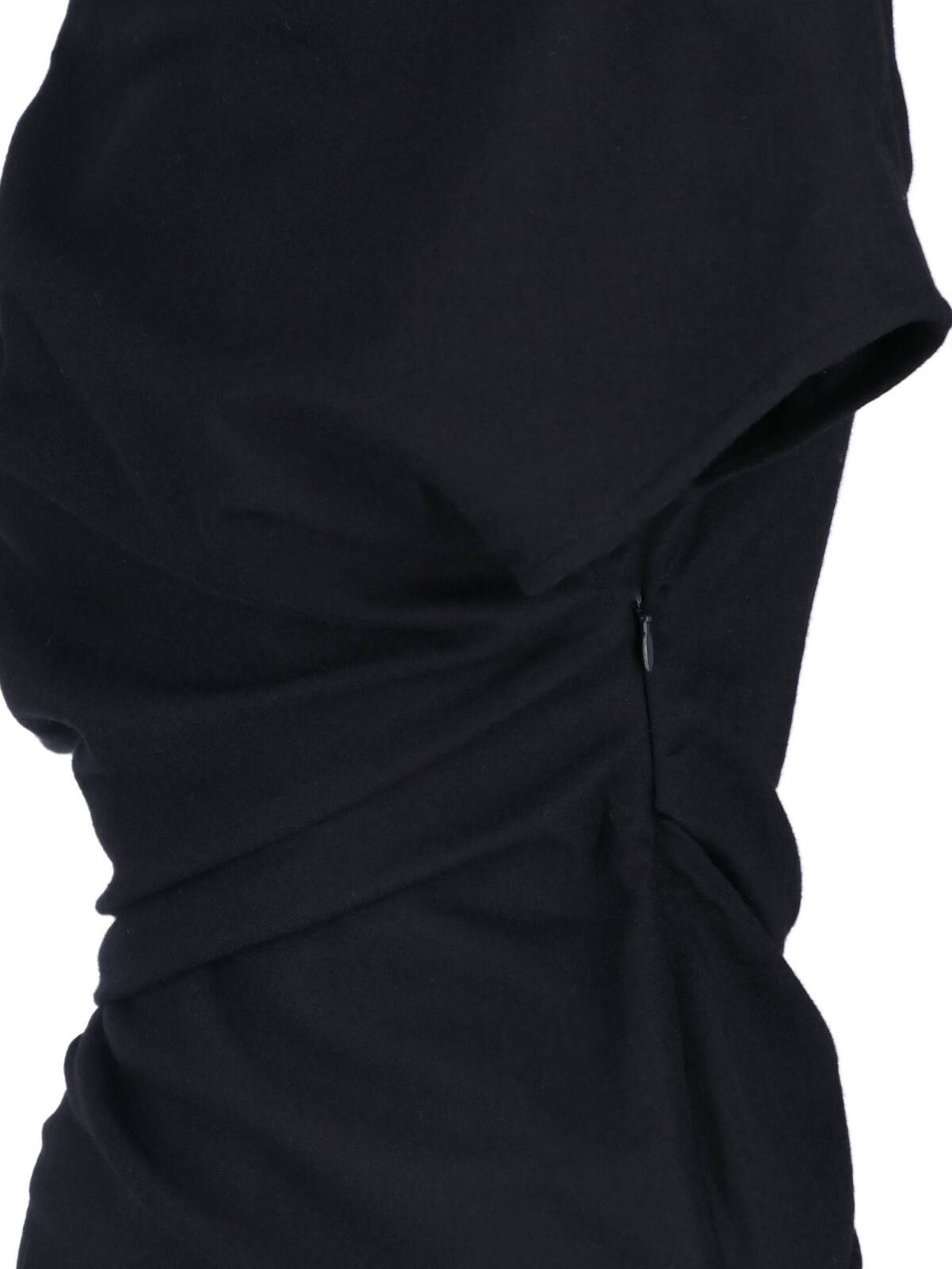 Entire Studios Black Asymmetrical Draped Draped Top Zwart