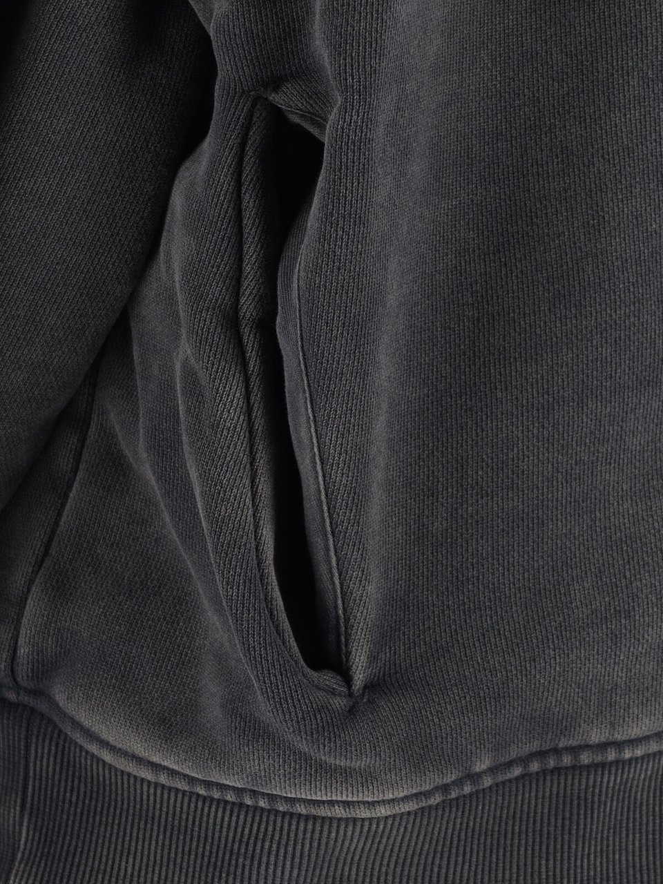 Entire Studios Black Washed Cropped Zip Hoodie Zwart