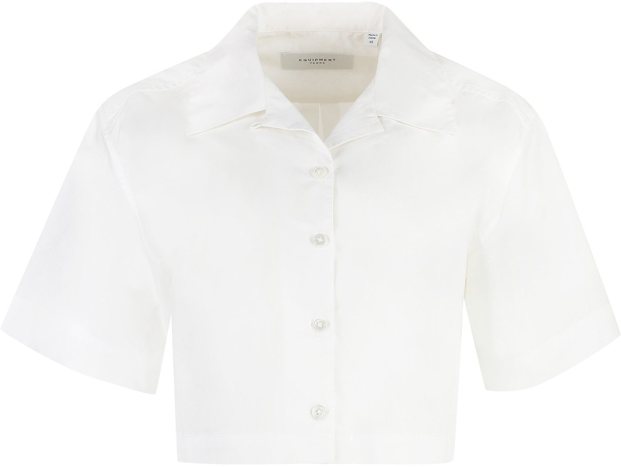 Equipment Short sleeve cotton shirt Wit