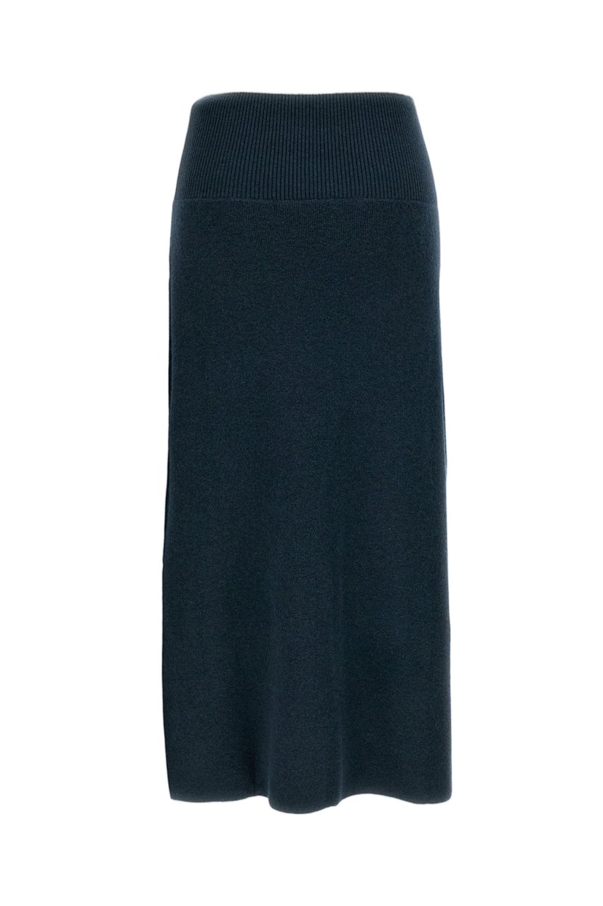 Erdem Green Embroidered Wool Pencil Skirt Groen