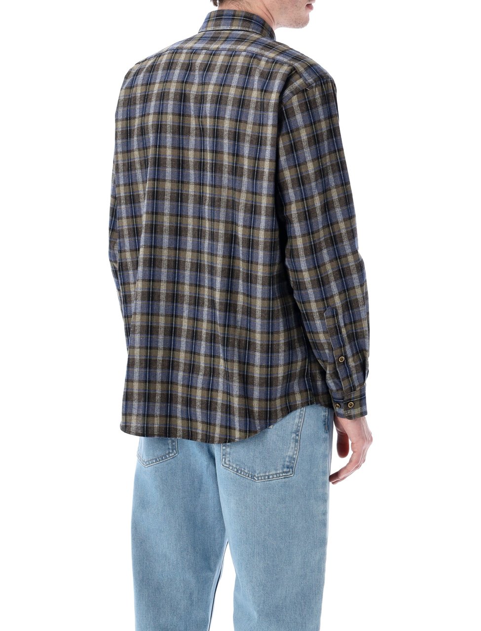 ERL Check Shirt Grey Check Blauw