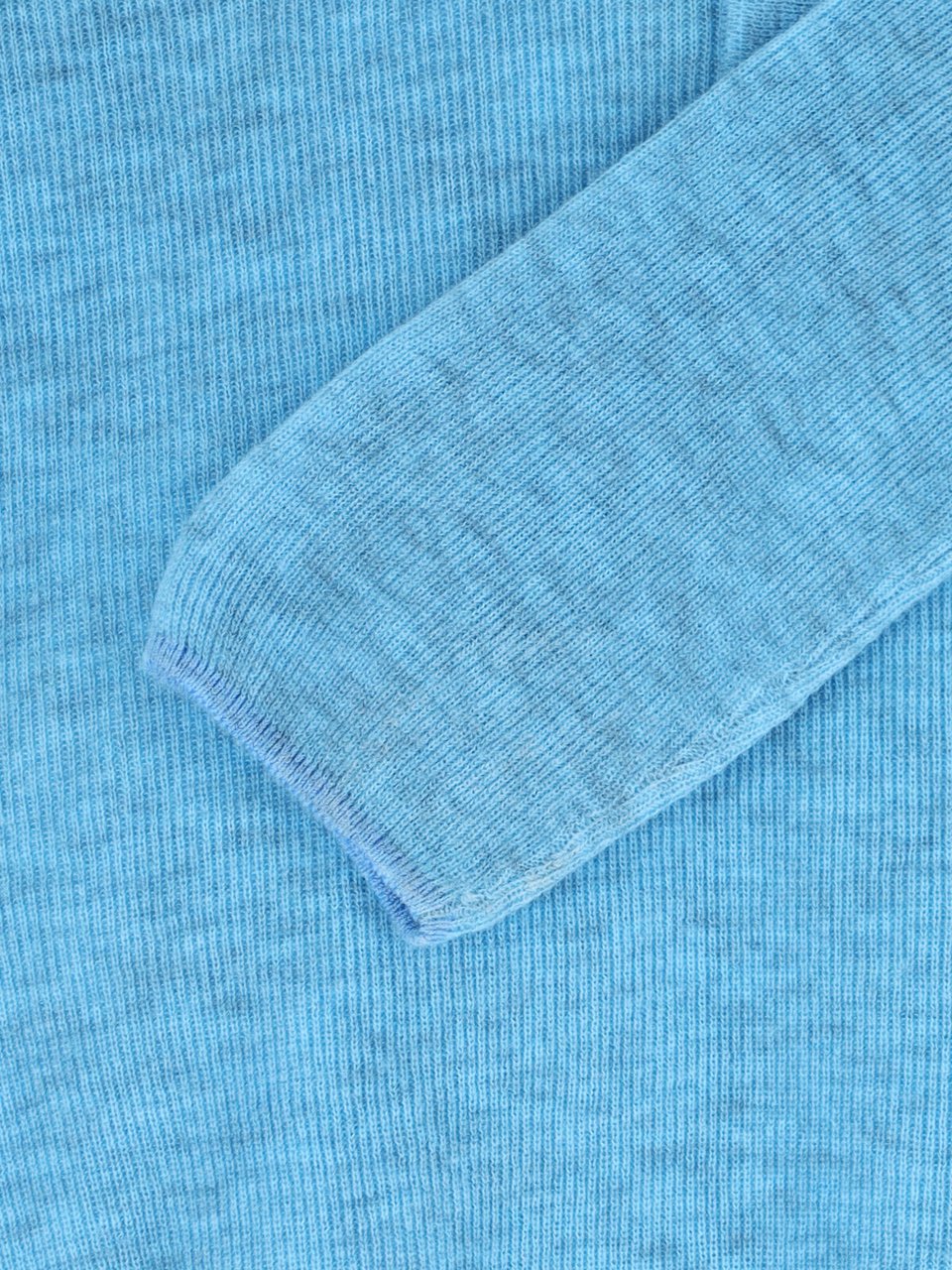 ERL Heathered Blue Long Sleeve Polo Shirt Blauw