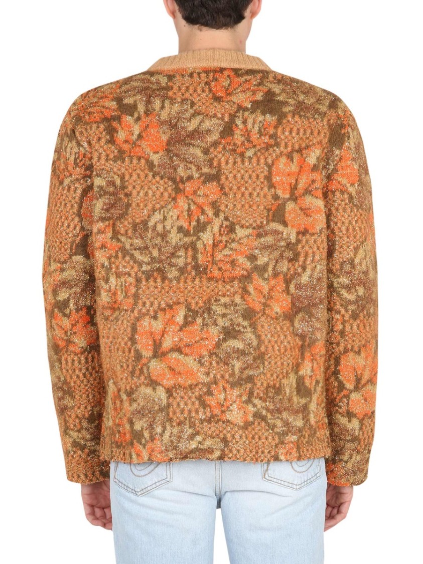 ERL Textured Jacquard Knit Sweater Bruin