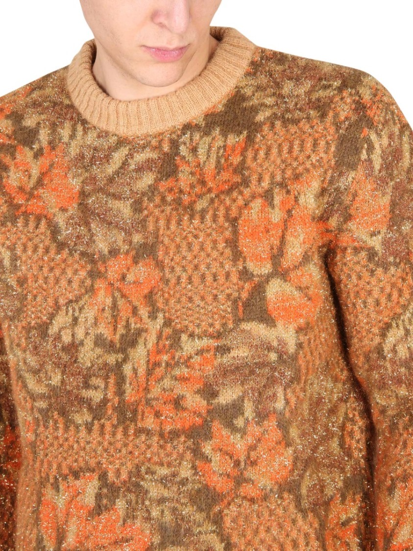 ERL Textured Jacquard Knit Sweater Bruin