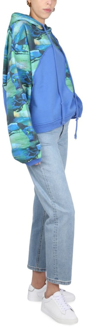 ERL Relaxed-Fit Hoodie With Front Print Blauw