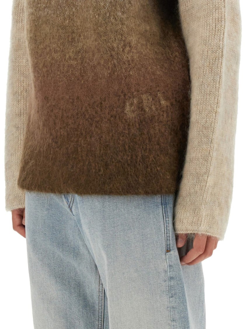 ERL Gradient Mohair Blend Knit With Relaxed Silhouette Bruin