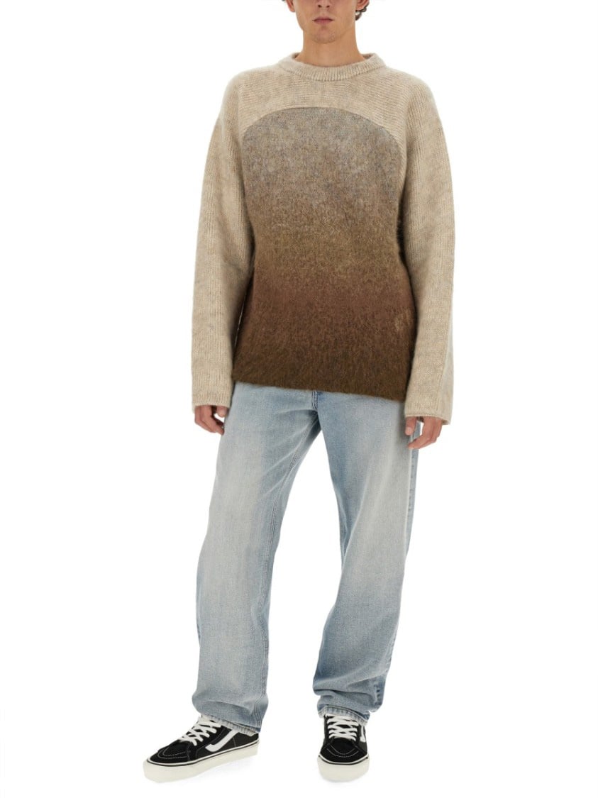 ERL Gradient Mohair Blend Knit With Relaxed Silhouette Bruin