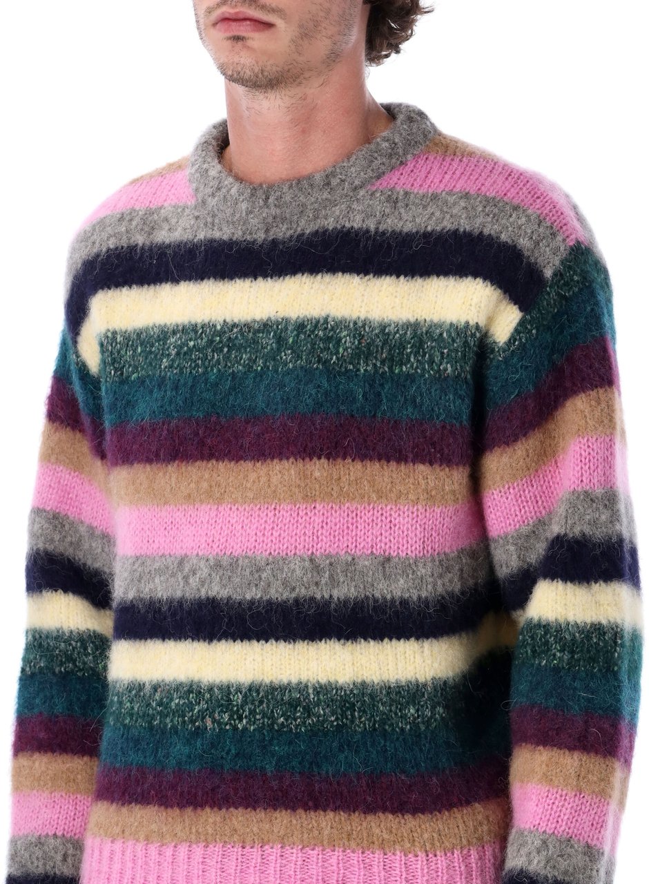 ERL Striped Creneck Rosso Rood