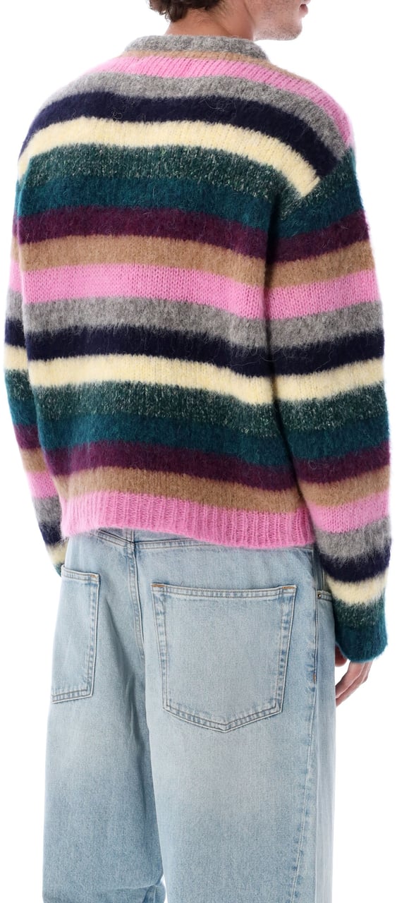ERL Striped Creneck Rosso Rood