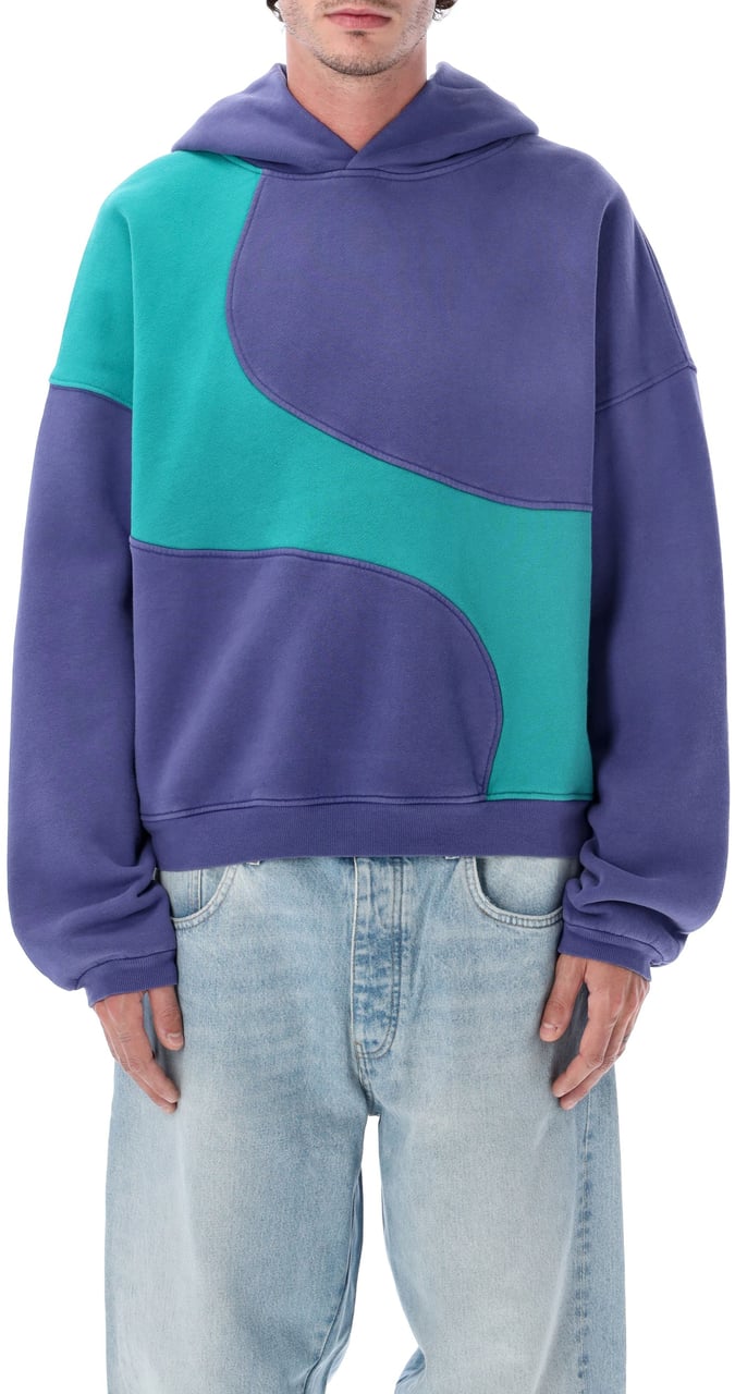 ERL Wave Hoodie Blu Blauw