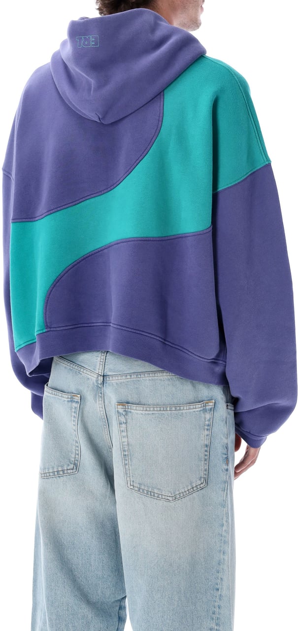ERL Wave Hoodie Blu Blauw