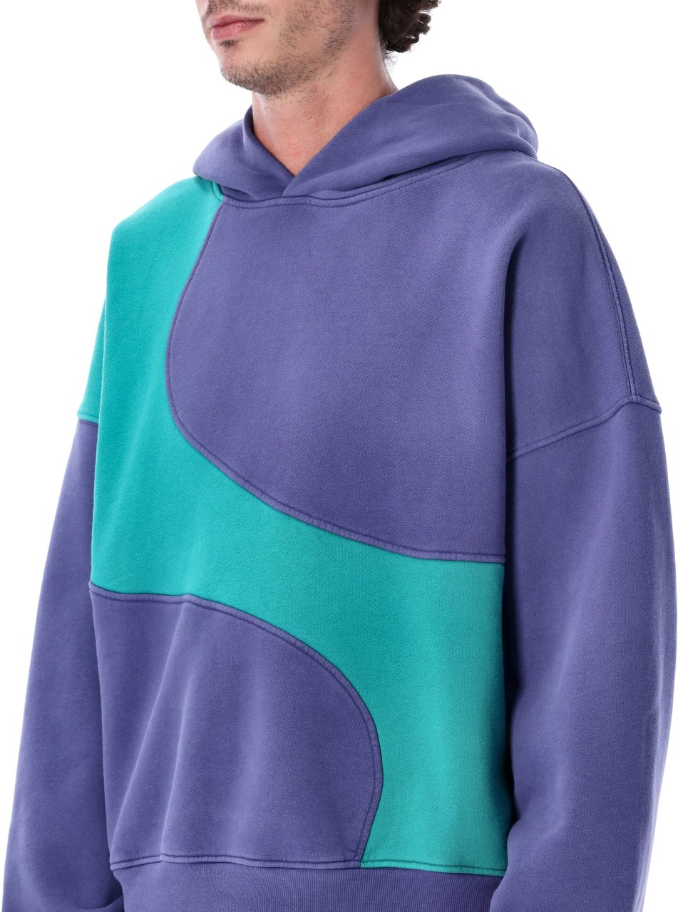 ERL Wave Hoodie Blu Blauw