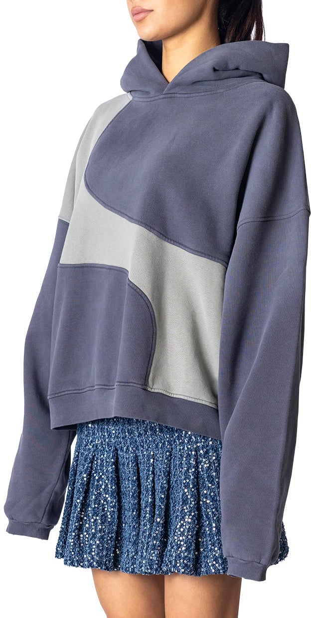 ERL WAVE HOODIE KNIT DARK GREY Groen