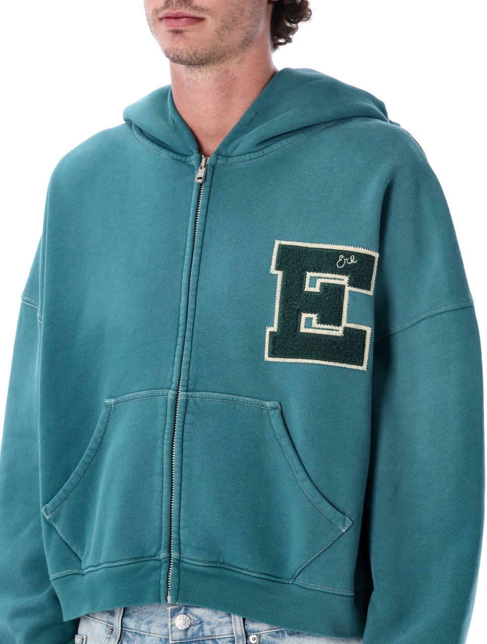 ERL Letterman Hoodie Verde Groen