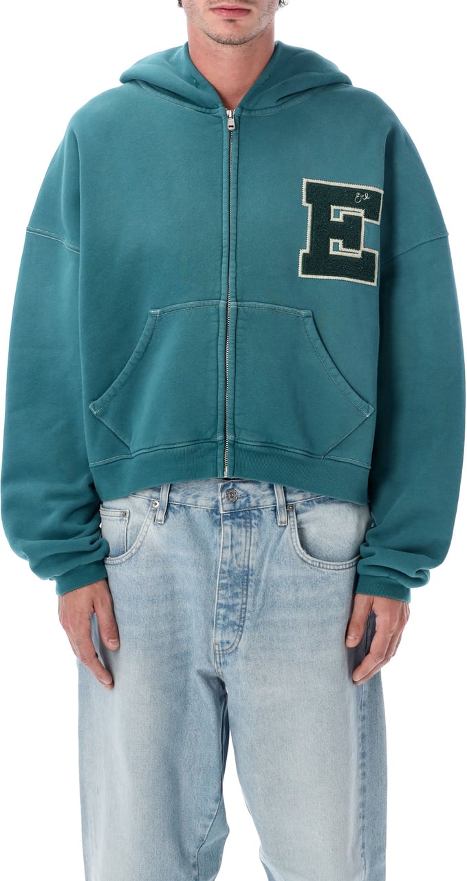 ERL Letterman Hoodie Verde Groen