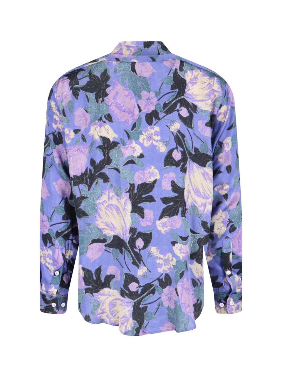 ERL Floral Pattern Viscose Shirt With Classic Collar Paars