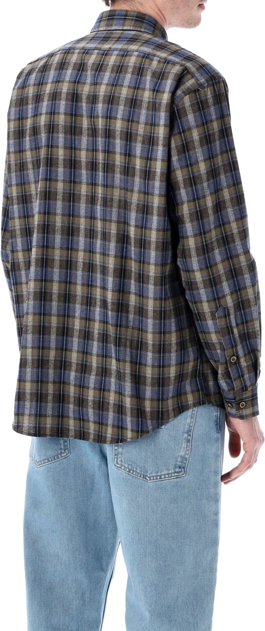 ERL ERL plaid long-sleeve button-up shirt Grijs
